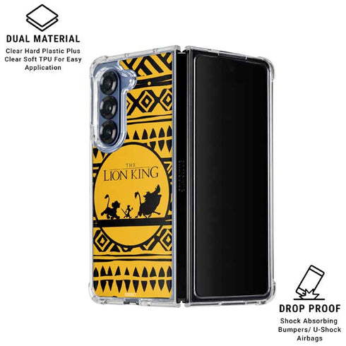 Disney The Lion King Simba Timon and Pumba Tribal Print Galaxy Z Fold6 Clear Case