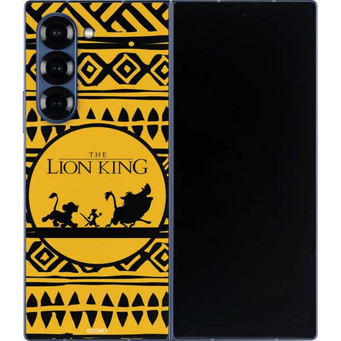 Disney The Lion King Simba Timon and Pumba Tribal Print Galaxy Z Fold6 Skin