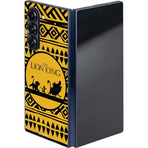 Disney The Lion King Simba Timon and Pumba Tribal Print Galaxy Z Fold6 Skin