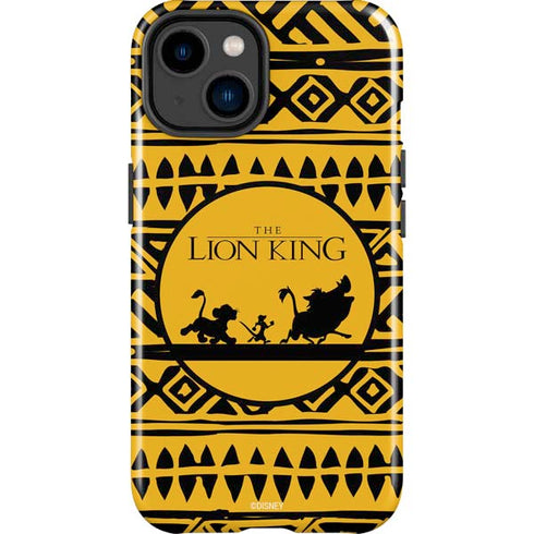Disney The Lion King Simba Timon and Pumba Tribal Print iPhone 15 Impact Case