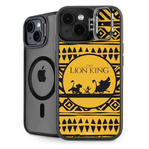 Disney The Lion King Simba Timon and Pumba Tribal Print iPhone 15 Kickstand Case