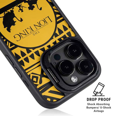 Disney The Lion King Simba Timon and Pumba Tribal Print iPhone 15 Pro Max Kickstand Case