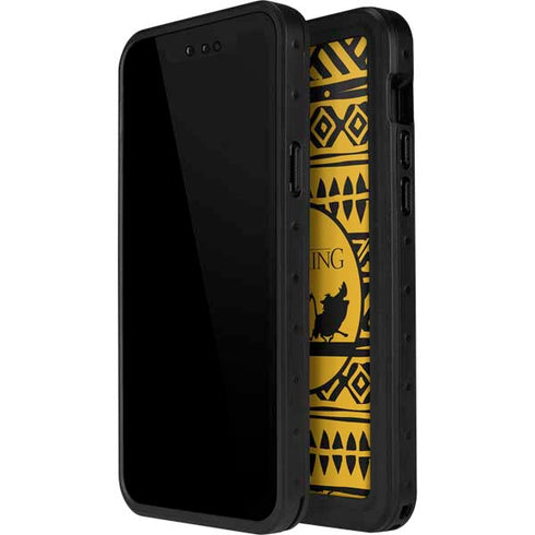 Disney The Lion King Simba Timon and Pumba Tribal Print iPhone 15 Pro Waterproof Case