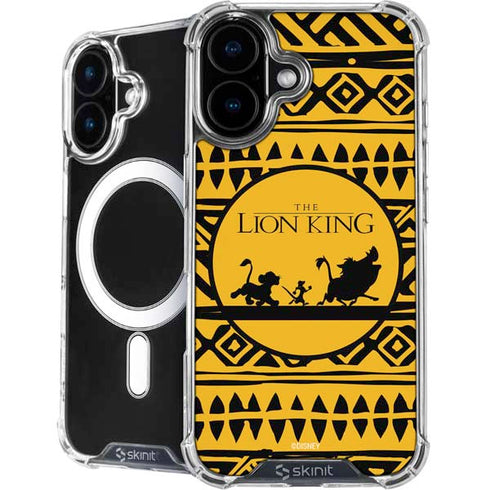 Disney The Lion King Simba Timon and Pumba Tribal Print iPhone 16 MagSafe Case