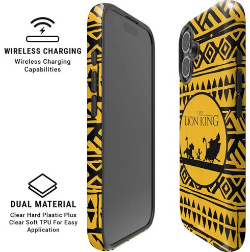 Disney The Lion King Simba Timon and Pumba Tribal Print iPhone 16 Magsafe Impact Case