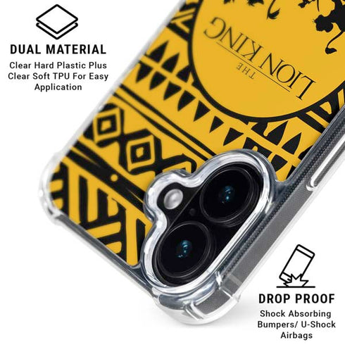 Disney The Lion King Simba Timon and Pumba Tribal Print iPhone 16 Plus Clear Case