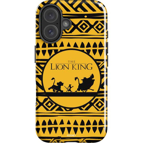 Disney The Lion King Simba Timon and Pumba Tribal Print iPhone 16 Plus Impact Case