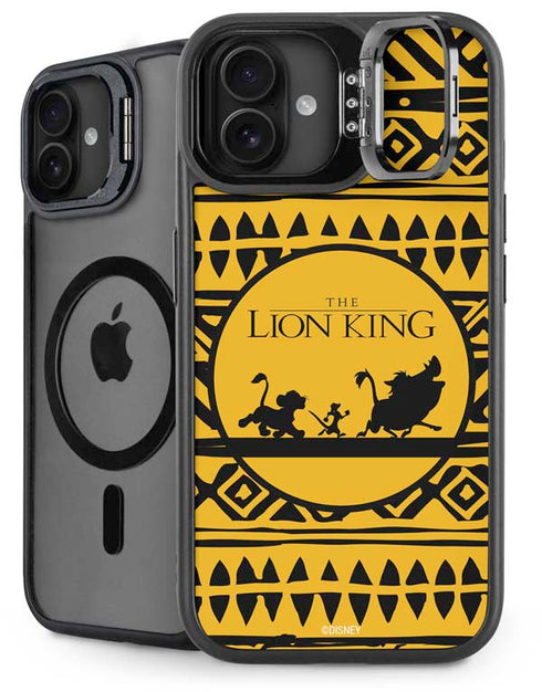 Disney The Lion King Simba Timon and Pumba Tribal Print iPhone 16 Plus Kickstand Case