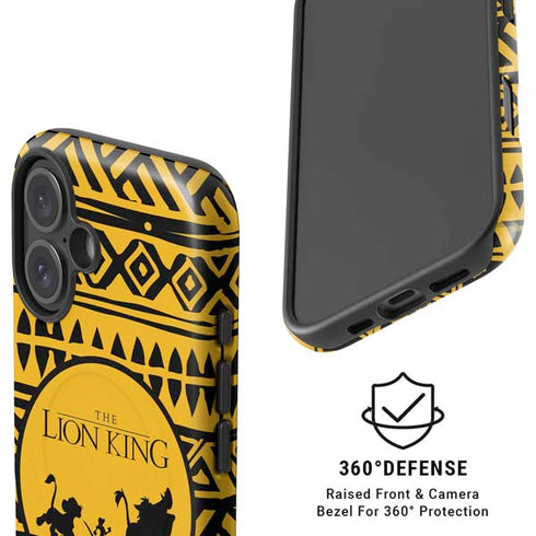 Disney The Lion King Simba Timon and Pumba Tribal Print iPhone 16 Plus Magsafe Impact Case