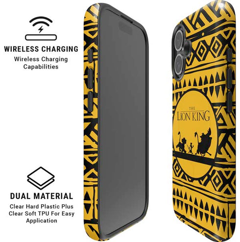 Disney The Lion King Simba Timon and Pumba Tribal Print iPhone 16 Plus Magsafe Impact Case