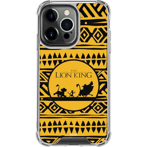 Disney The Lion King Simba Timon and Pumba Tribal Print iPhone 16 Pro Clear Case