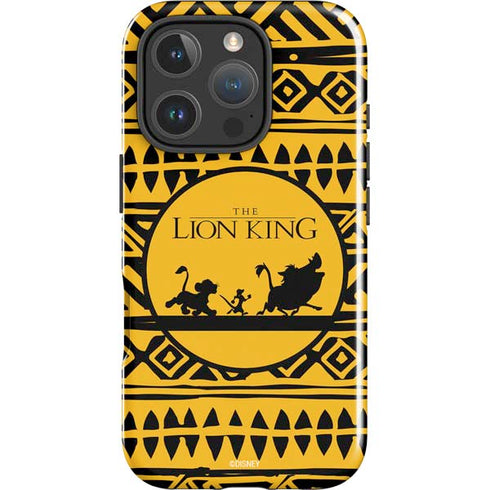 Disney The Lion King Simba Timon and Pumba Tribal Print iPhone 16 Pro Impact Case