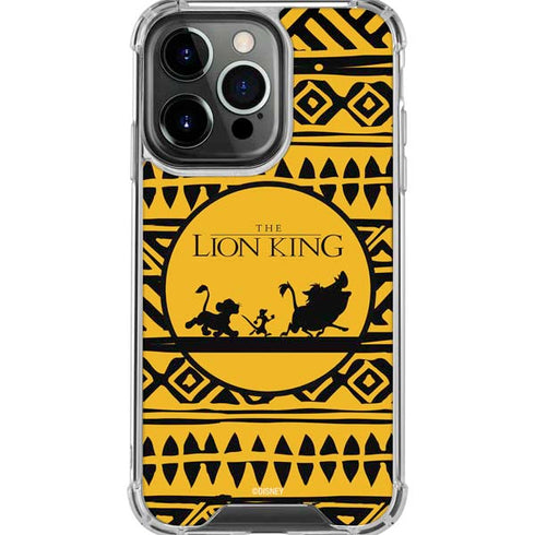 Disney The Lion King Simba Timon and Pumba Tribal Print iPhone 16 Pro Max Clear Case