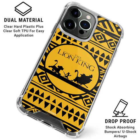 Disney The Lion King Simba Timon and Pumba Tribal Print iPhone 16 Pro Max Clear Case