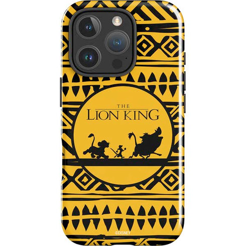 Disney The Lion King Simba Timon and Pumba Tribal Print iPhone 16 Pro Max Impact Case