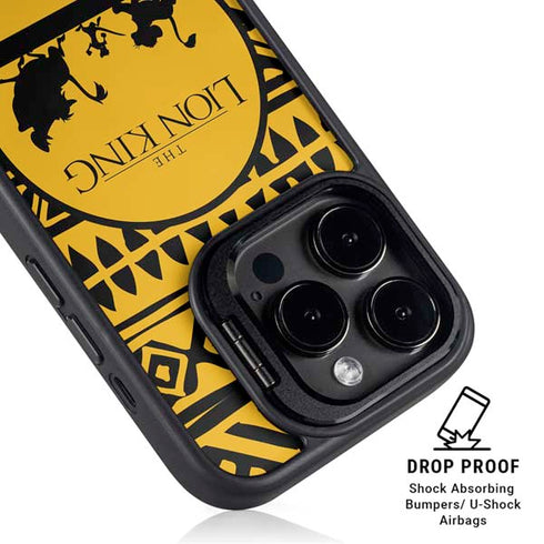 Disney The Lion King Simba Timon and Pumba Tribal Print iPhone 16 Pro Max Kickstand Case