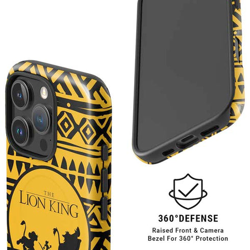 Disney The Lion King Simba Timon and Pumba Tribal Print iPhone 16 Pro Max Magsafe Impact Case