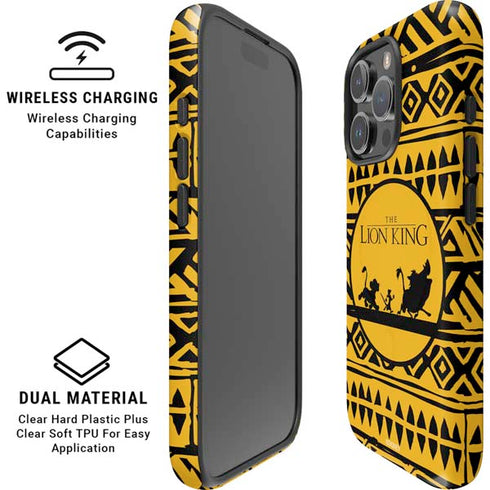 Disney The Lion King Simba Timon and Pumba Tribal Print iPhone 16 Pro Max Magsafe Impact Case