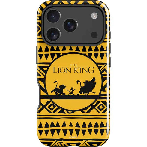 Disney The Lion King Simba Timon and Pumba Tribal Print iPhone 18 Pro Impact Case
