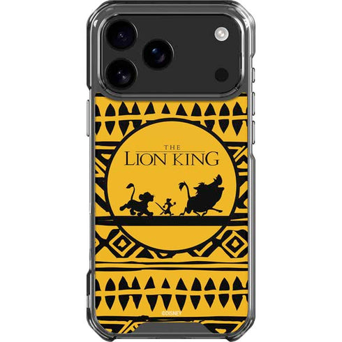 Disney The Lion King Simba Timon and Pumba Tribal Print iPhone 18 Pro Max Clear Case