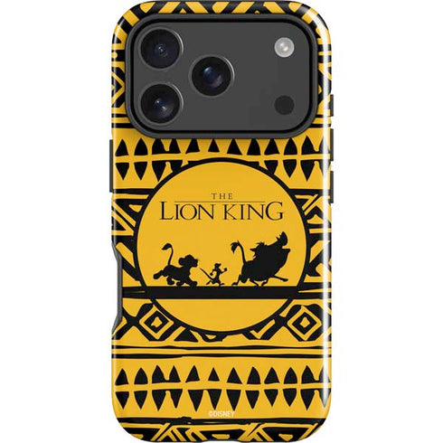 Disney The Lion King Simba Timon and Pumba Tribal Print iPhone 18 Pro Max Impact Case
