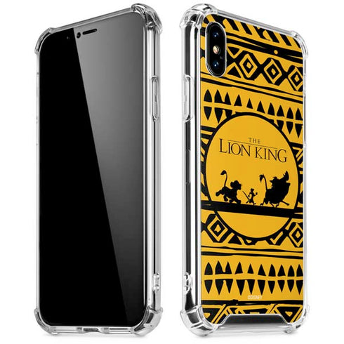 Disney The Lion King Simba Timon and Pumba Tribal Print iPhone X/XS Clear Case