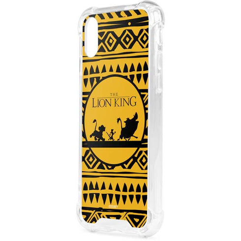 Disney The Lion King Simba Timon and Pumba Tribal Print iPhone XS Clear Case