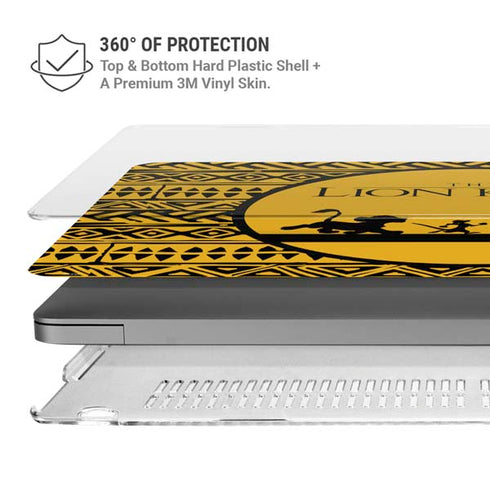 Disney The Lion King Simba Timon and Pumba Tribal Print MacBook Pro 14in (2021-24) Case plus Skin