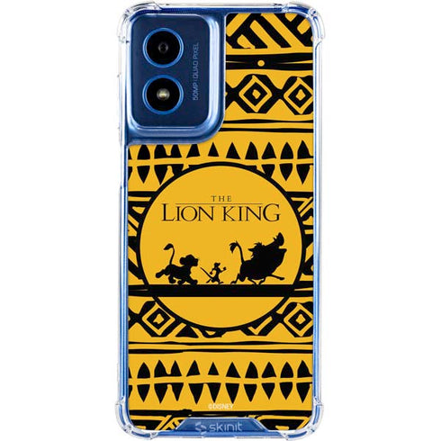 Disney The Lion King Simba Timon and Pumba Tribal Print Moto G Play 4G (2024) Clear Case