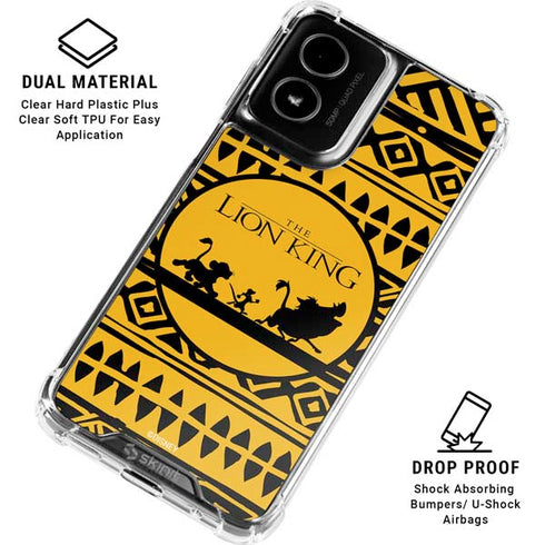 Disney The Lion King Simba Timon and Pumba Tribal Print Moto G Power 5G (2024) Clear Case