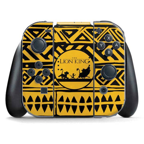 Disney The Lion King Simba Timon and Pumba Tribal Print Nintendo Switch (2017-2021) Joy-Con Controller Skin