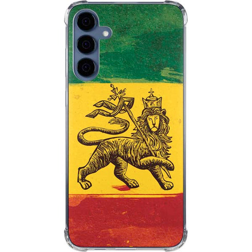 The Lion of Judah Rasta Flag Galaxy A55 5G Clear Case