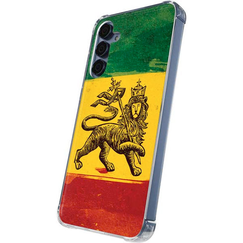 The Lion of Judah Rasta Flag Galaxy A55 5G Clear Case
