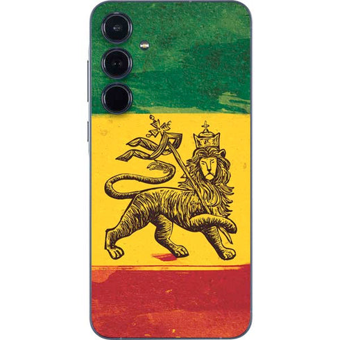 The Lion of Judah Rasta Flag Galaxy A55 5G Skin