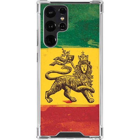 The Lion of Judah Rasta Flag Galaxy S23 Ultra Clear Case
