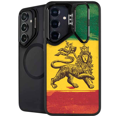 The Lion of Judah Rasta Flag Galaxy S24 Plus Kickstand Case