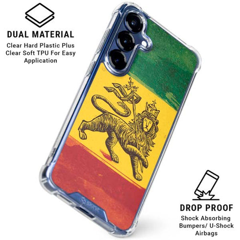The Lion of Judah Rasta Flag Galaxy S25 Plus Clear Case