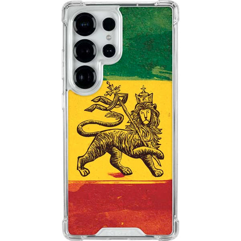The Lion of Judah Rasta Flag Galaxy S25 Ultra Clear Case