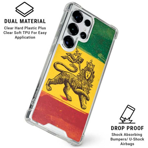 The Lion of Judah Rasta Flag Galaxy S26 Ultra Clear Case