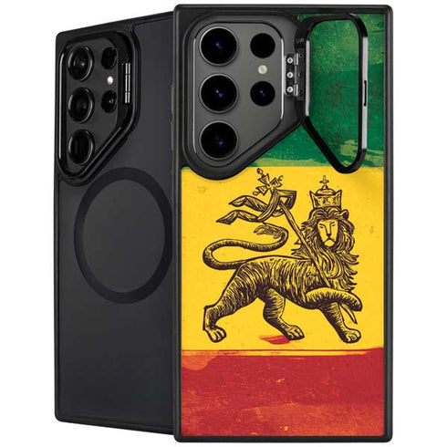 The Lion of Judah Rasta Flag Galaxy S26 Ultra Kickstand Case