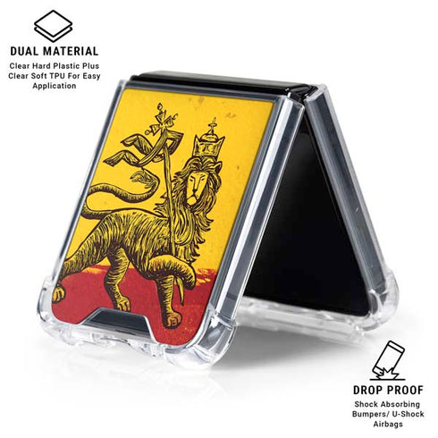 The Lion of Judah Rasta Flag Galaxy Z Flip6 Clear Case