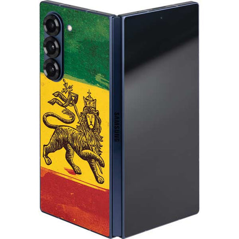 The Lion of Judah Rasta Flag Galaxy Z Fold6 Skin