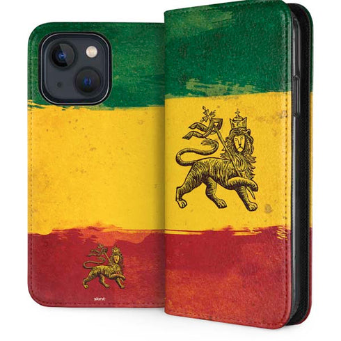 The Lion of Judah Rasta Flag iPhone 13 Folio Case