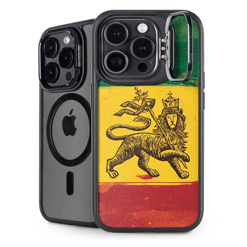 The Lion of Judah Rasta Flag iPhone 14 Pro Max Kickstand Case