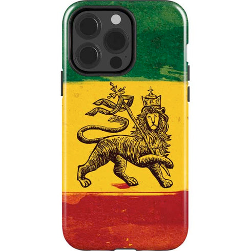 The Lion of Judah Rasta Flag iPhone 15 Pro Impact Case