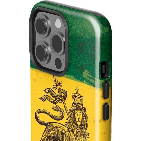 The Lion of Judah Rasta Flag iPhone 15 Pro Impact Case