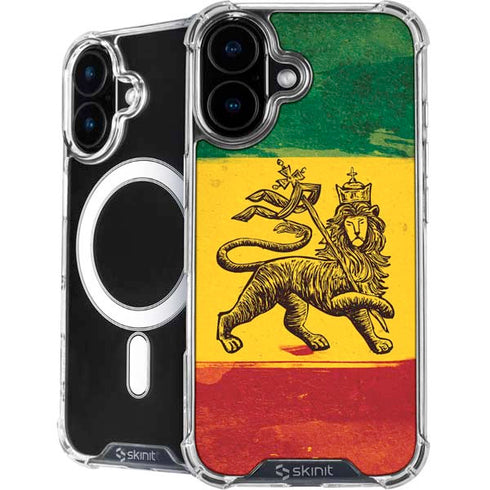 The Lion of Judah Rasta Flag iPhone 16 MagSafe Case