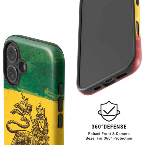 The Lion of Judah Rasta Flag iPhone 16 Magsafe Impact Case