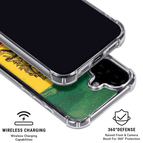 The Lion of Judah Rasta Flag iPhone 16 Plus Clear Case