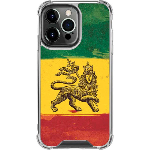 The Lion of Judah Rasta Flag iPhone 16 Pro Clear Case